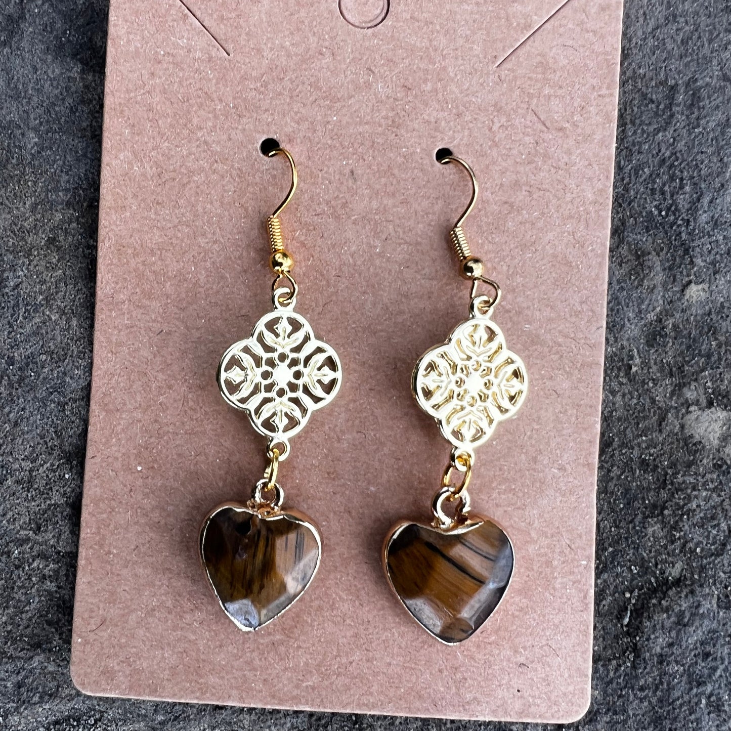 Tigress Eye Medallion Dangles