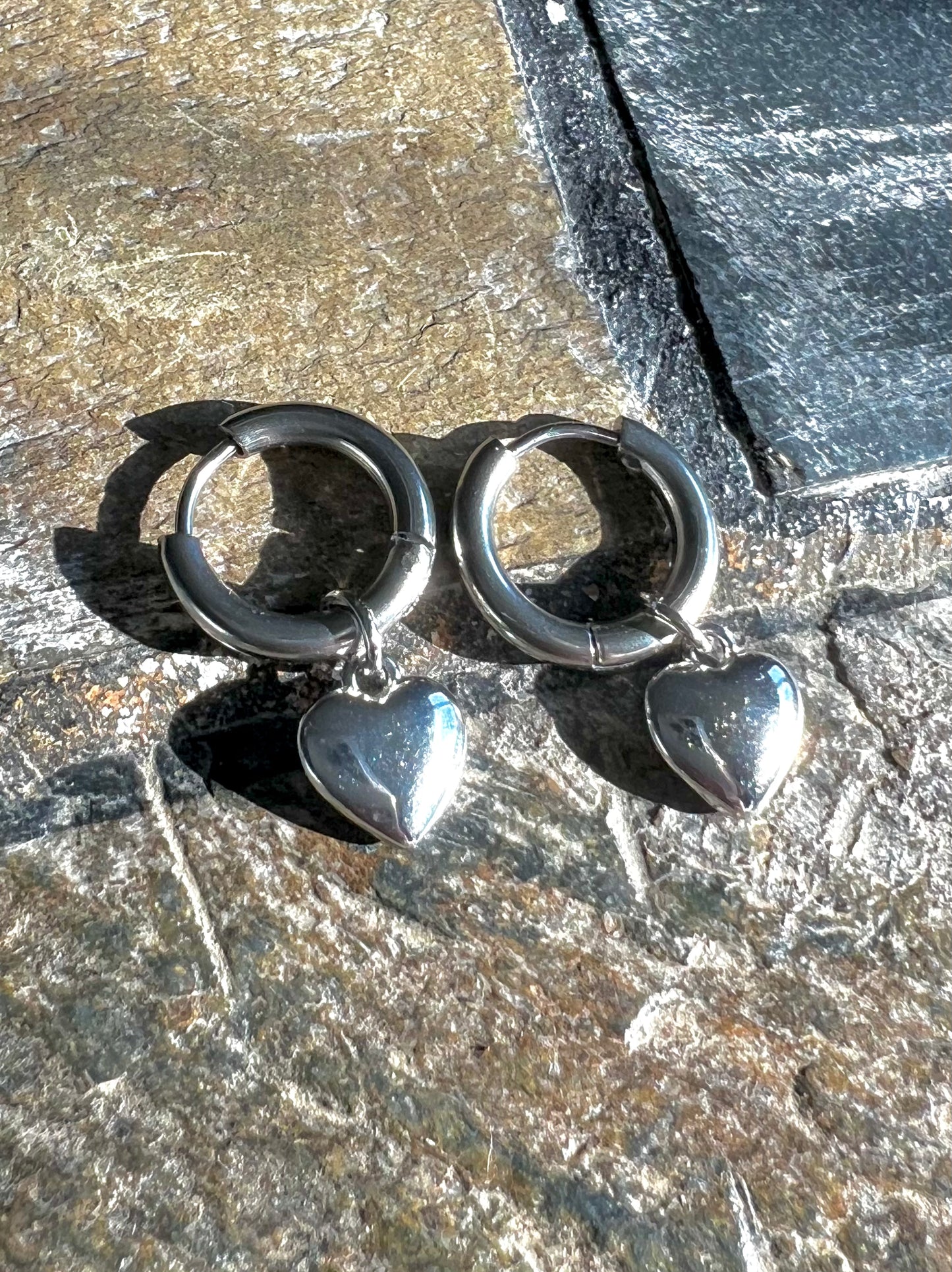 Silver Heart Huggies