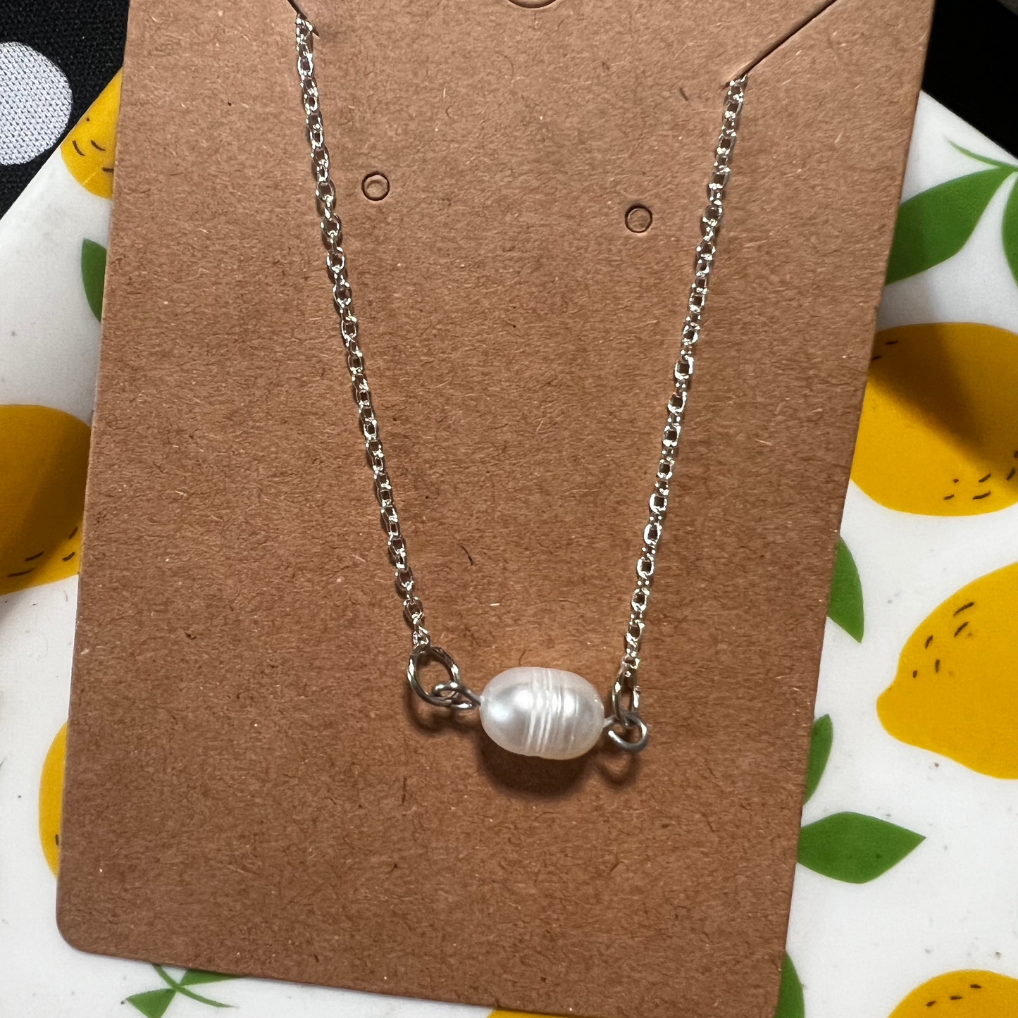 Silver Single Pearl Necklace