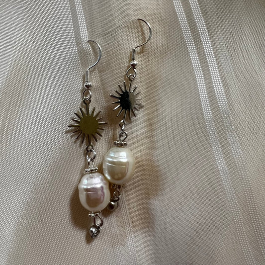 Sunshine & Pearl Rhinestone Dangles