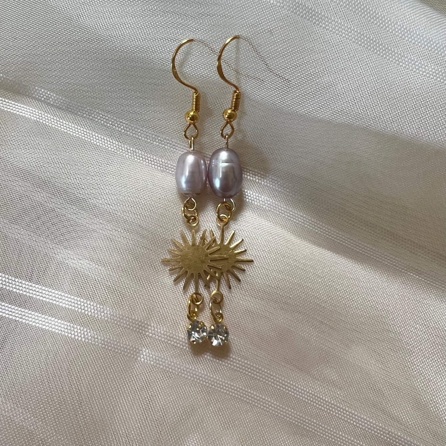 Sunshine&Pearl Rhinestone Dangles